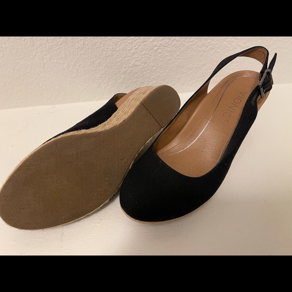 Vionic Black Espadrille Wedge Shoes - Picture 3 of 5